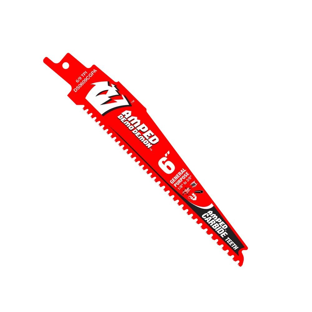 6" X 6/9TPI AMPED DEMO DEMON CARBIDE RECIP BLADES FOR GENERAL PURPOSE CUTS (3‑PK) DIABLO