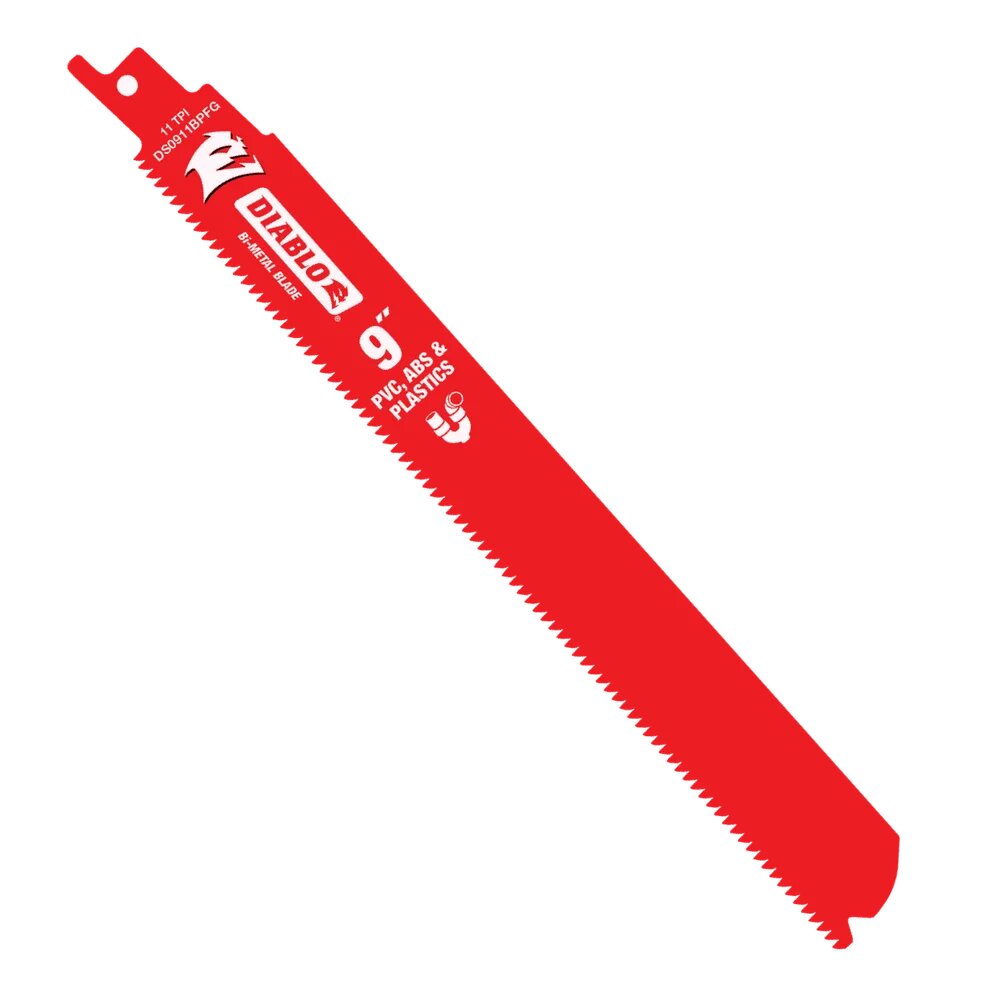 9" X 11TPI BI‑METAL RECIP BLADE FOR PVC, ABS, AND PLASTICS (5‑PK) - DIABLO 

 PRICED PER BLADE