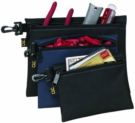 3 POLY MULTI-PURPOSE, CLIP-ON ZIPPERED TOOL BAGS - CLC