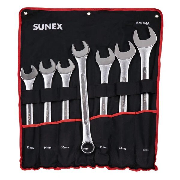 7PC 33-53MM METRIC JUMBO COMBINATION WRENCH SET - SUNEX