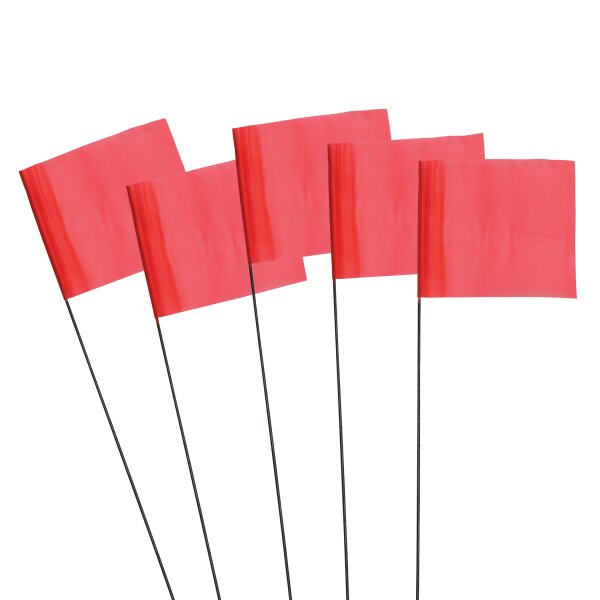 STANDARD RED STAKE FLAGS - 100/PACK