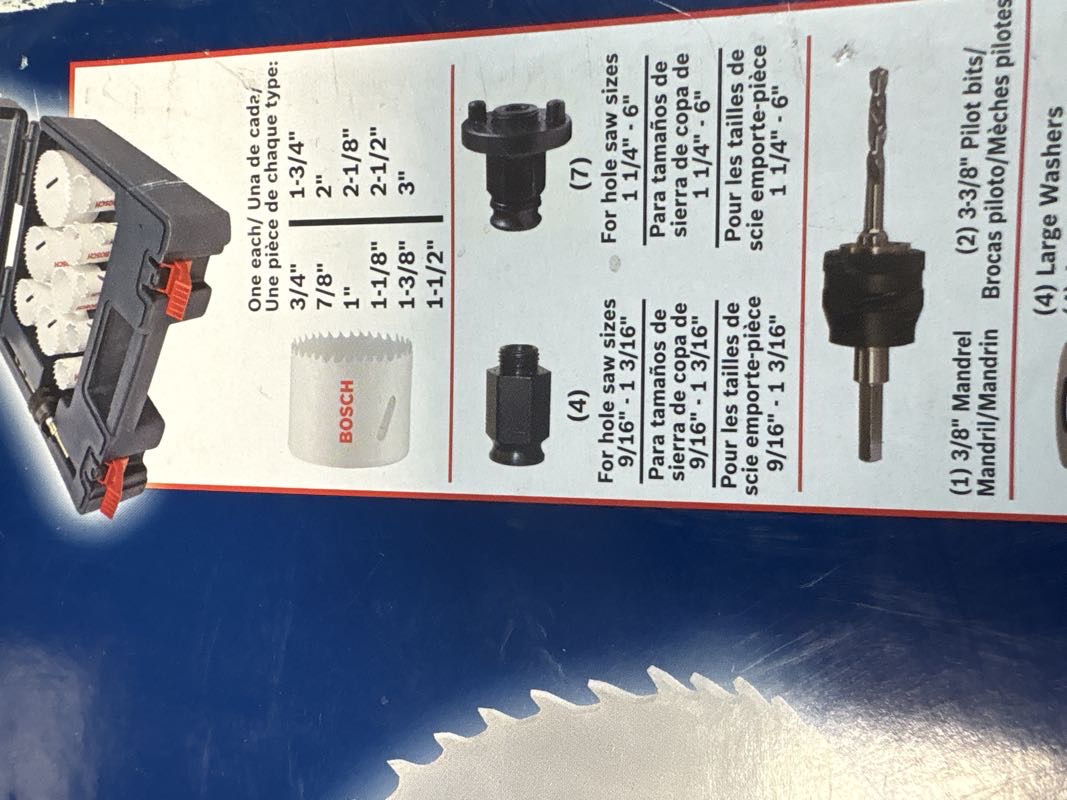 25PC BI- METAL HOLE SAW MASTER KIT 3/4”-3” - BOSCH