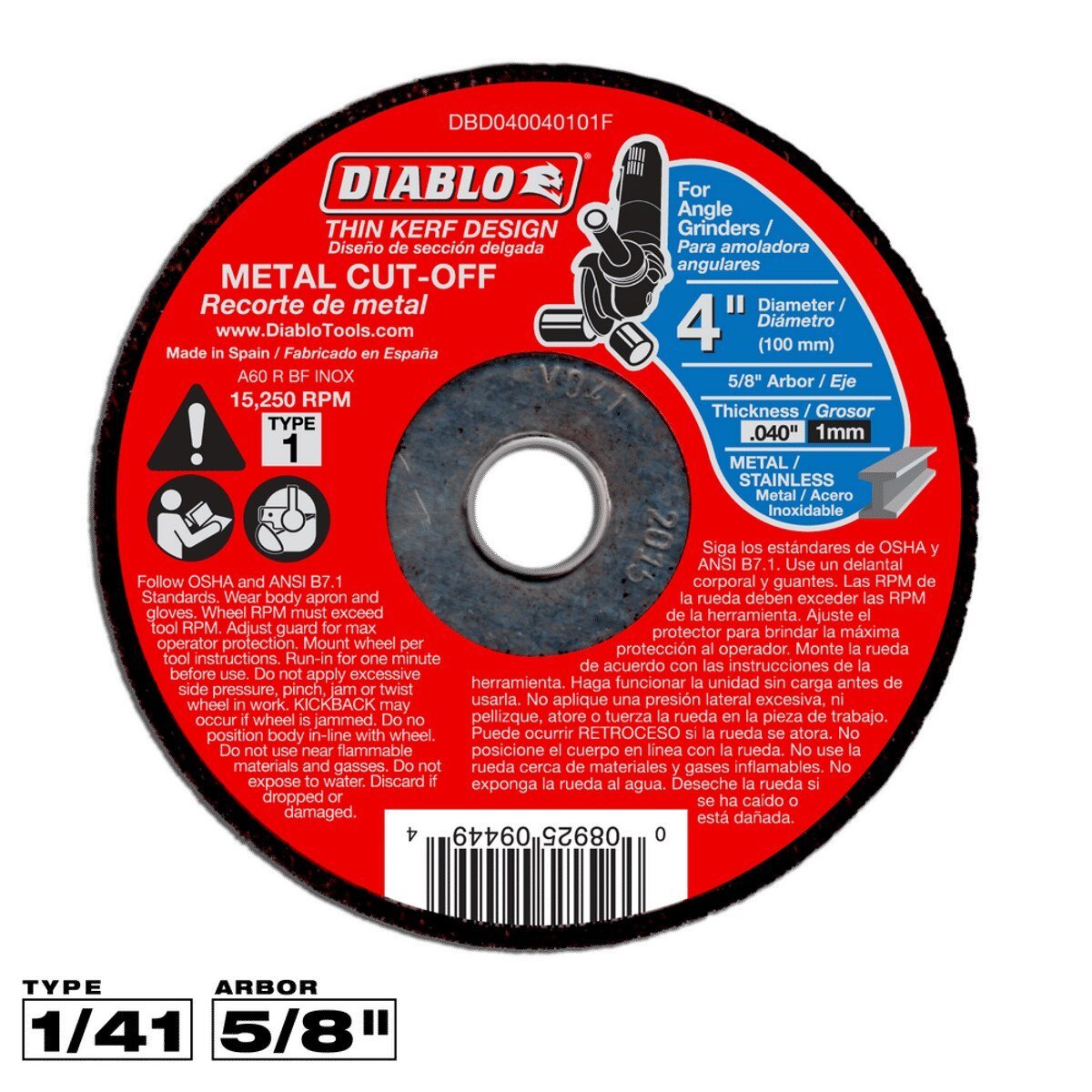 4” METAL CUT-OFF WHEEL- DIABLO