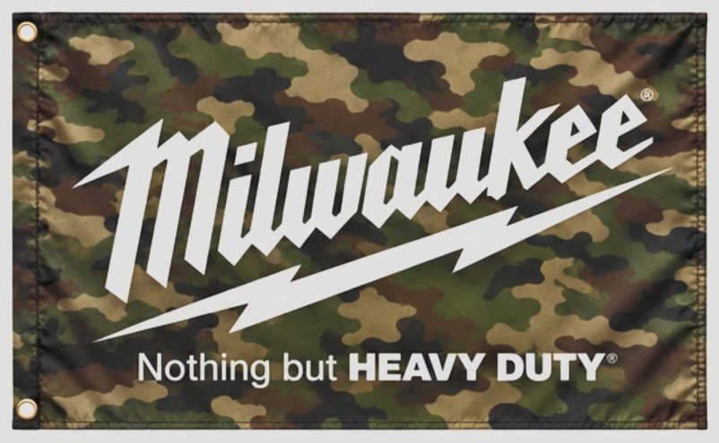 CAMO FLAG – 3X5 FT – FULL CAMO EDITION ON WHITE WRITING - MILWAUKEE