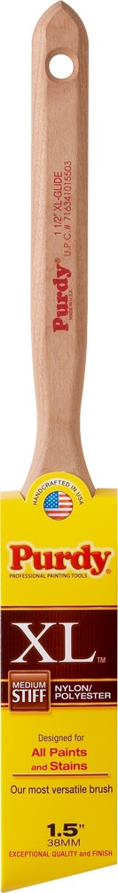 PURDY 144152315 1-1/2" NYLON/POLYESTER MED STIFF XL GLIDE ANGULAR TRIM PAINT BRUSH