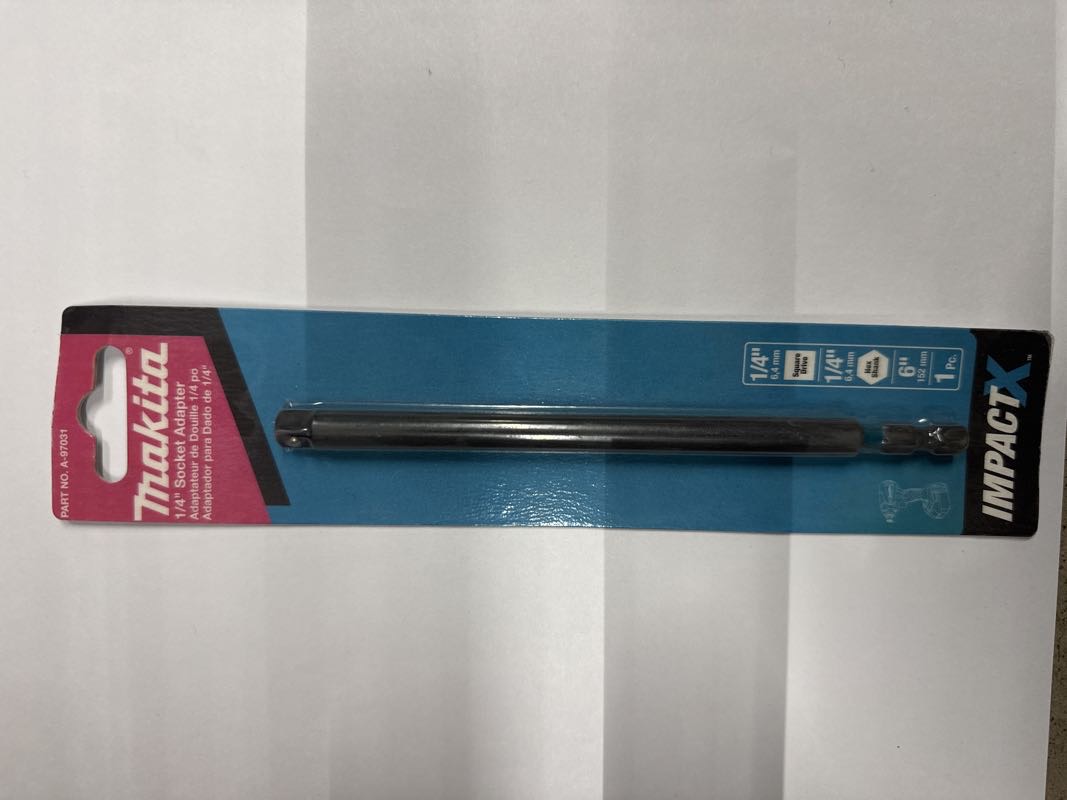 1/4” x 6” x 1/4" QC SOCKET ADAPTER 1PC - MAKITA