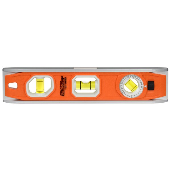 10" MAGNETIC TORPEDO LEVEL WITH 360° ADJUSTABLE VIAL ANGLE FINDER