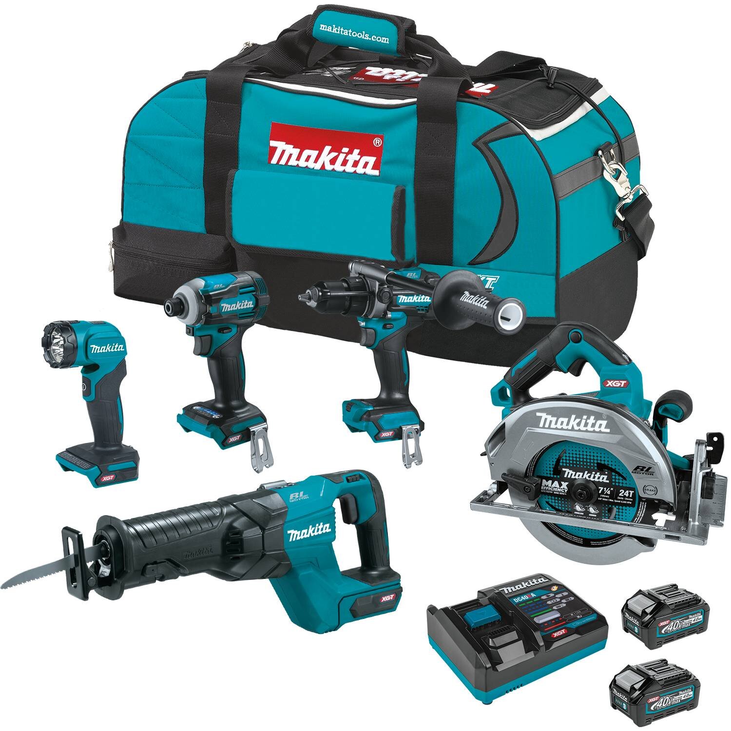 40V MAX XGT BRUSHLESS CORDLESS 5-PC COMBO KIT (4.0AH) - MAKITA