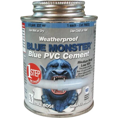 1/4 PINT (4 FL OZ) BLUE MONSTER PVC CEMENT