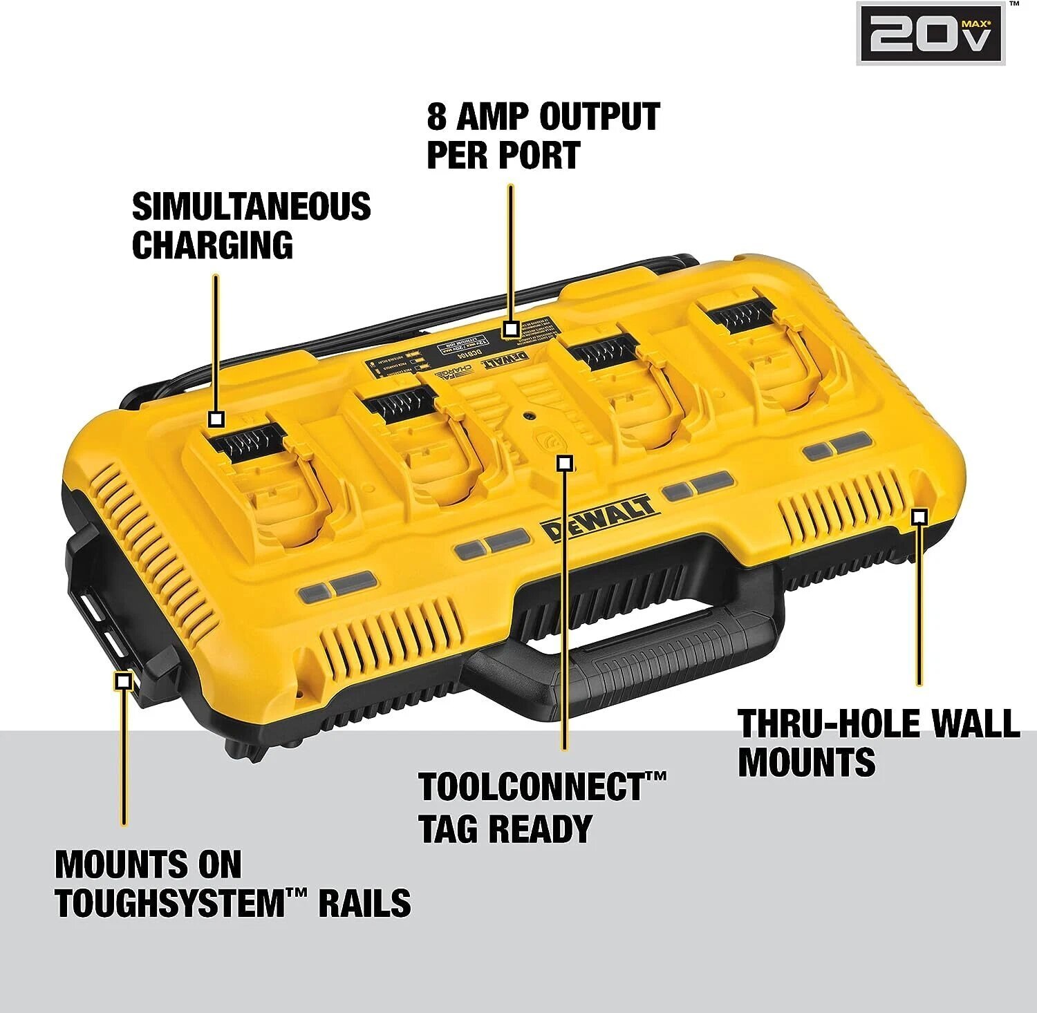 20V MAX RAPID CHARGER 4 PORT - DEWALT