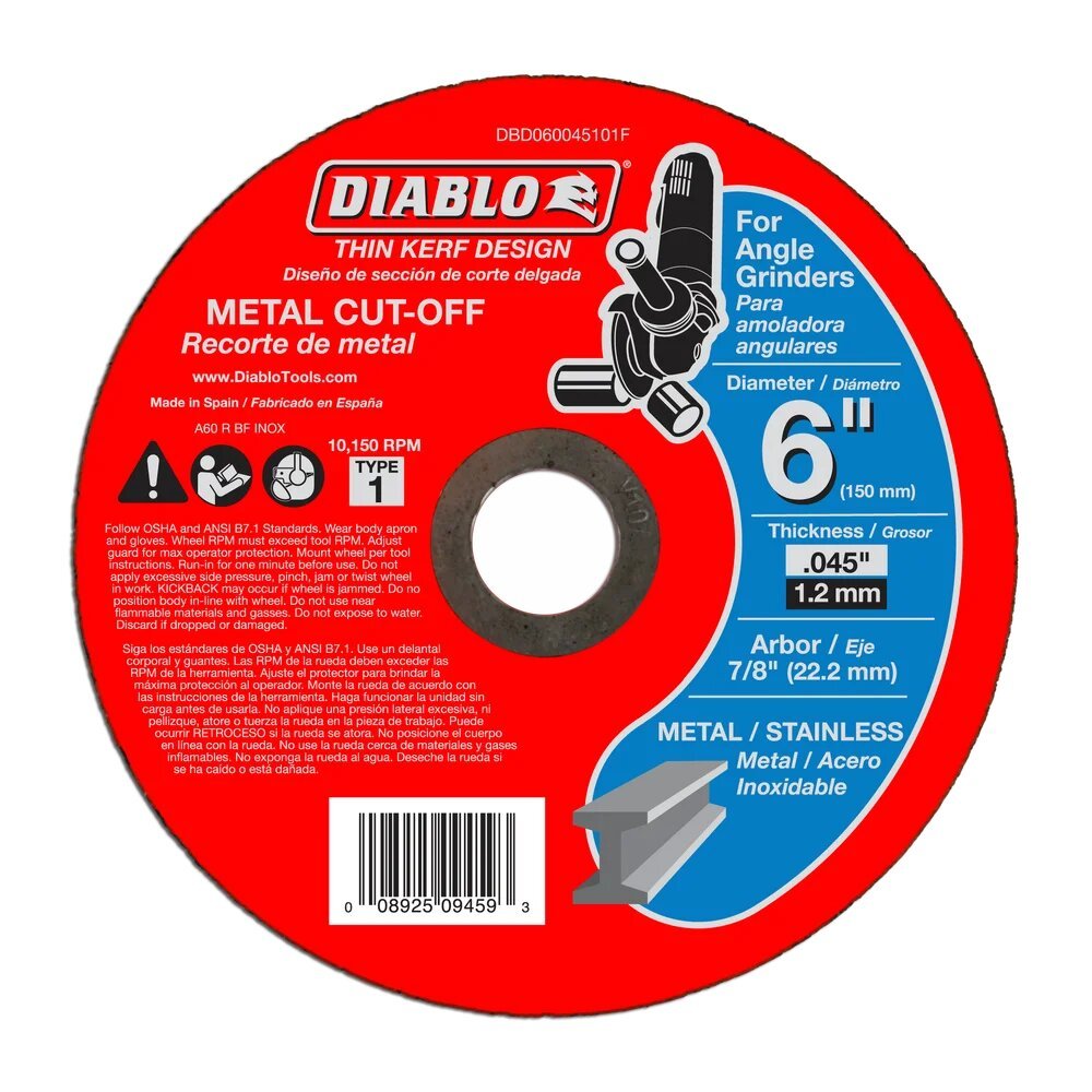6" METAL CUT OFF WHEEL- THIN KERF- DIABLO