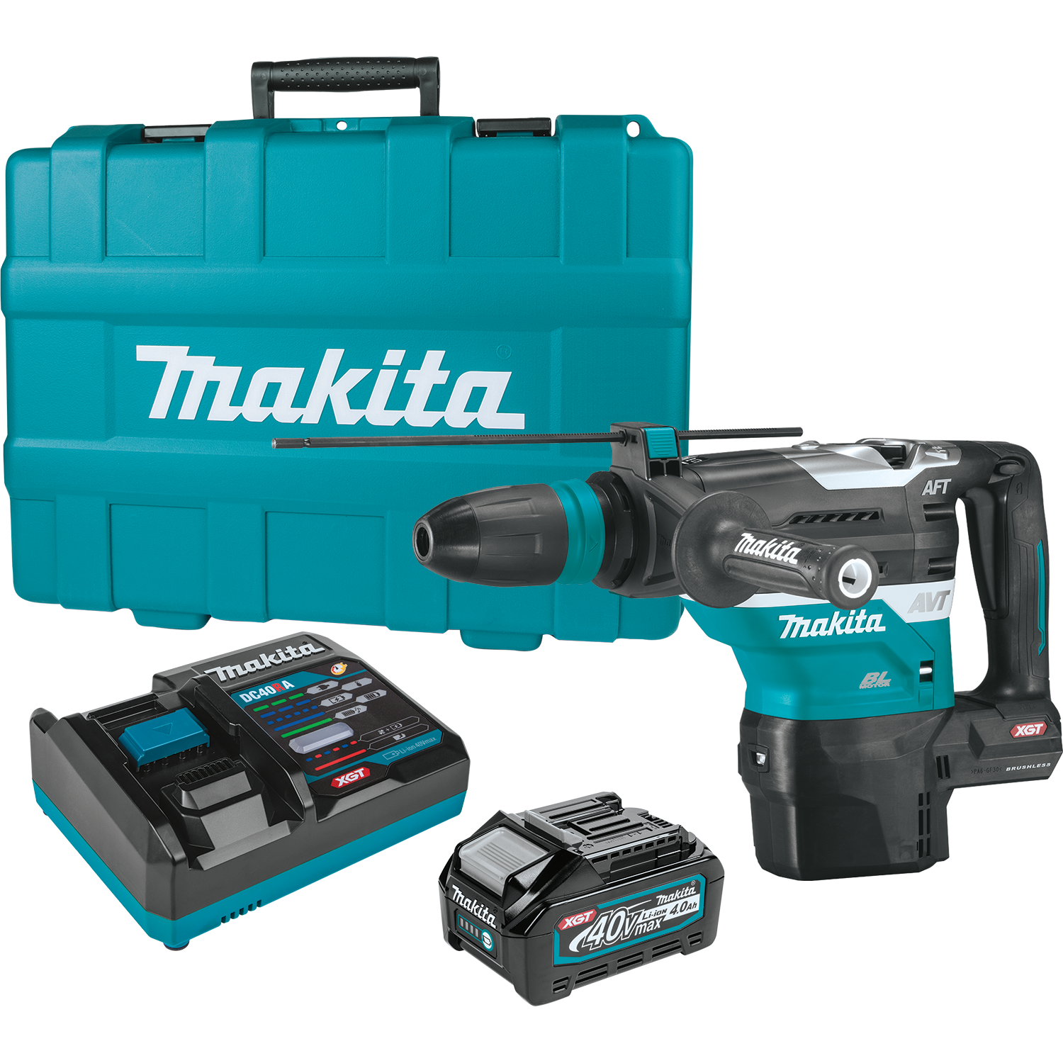 1‑9/16" 40V MAX XGT 4.0AH SDS‑MAX ROTARY HAMMER KIT - MAKITA