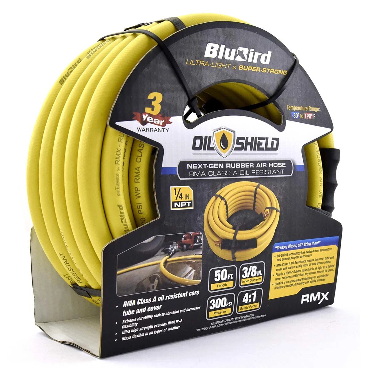 3/8" X 50' RUBBER AIR HOSE - BLUEBIRD