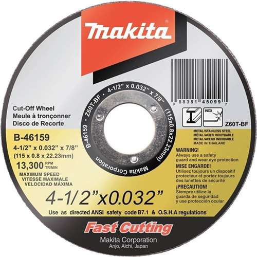 4- 1/2" X 0.032" CUT OFF WHEEL - MAKITA