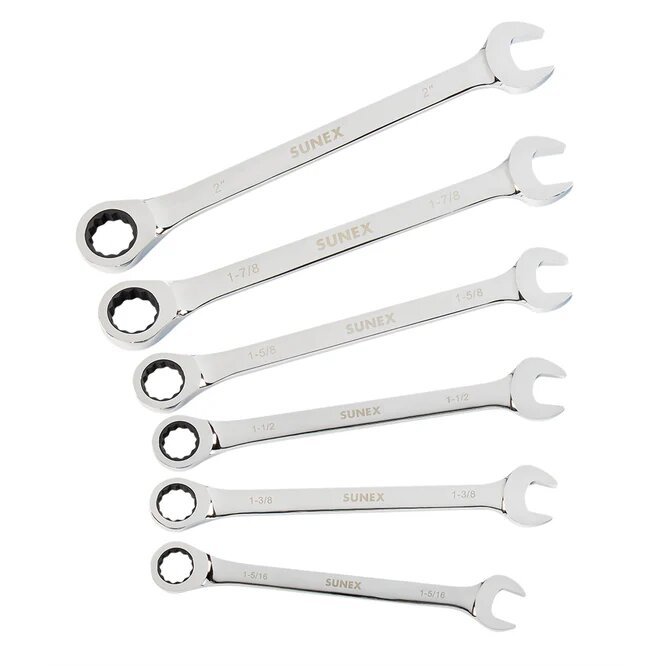6PC JUMBO RATCHETING WRENCH SET - SUNEX