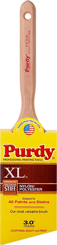 PURDY 144152330 3" NYLON/POLYESTER MED STIFF XL GLIDE ANGULAR PAINT BRUSH