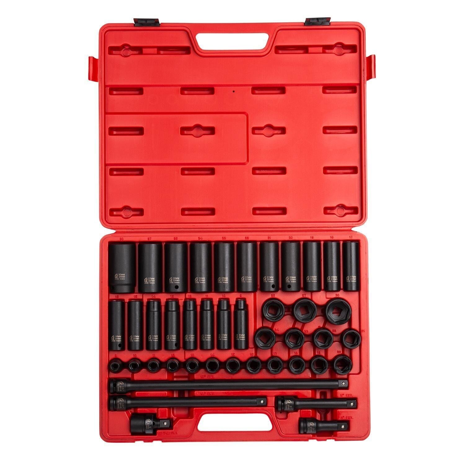 43PC - 6 POINT - 1/2" DRIVE - METRIC - MASTER SOCKET SET - SUNEX