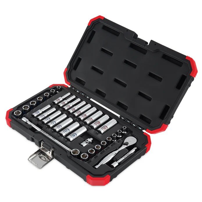 1/4” DR 36PC 6PT SAE AND METRIC CHORME SOCKET SET - SUNEX