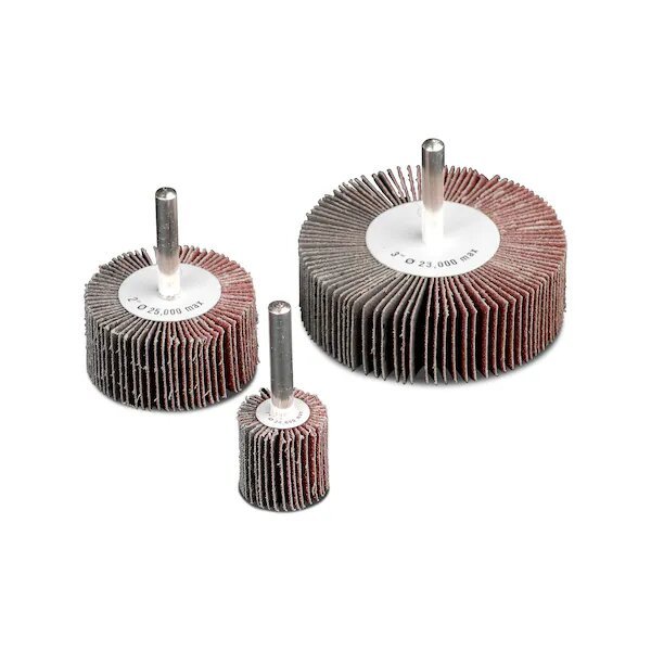 2" 80 GRIT ALUMINUM OXIDE FLAP WHEEL, 1/4" SHANK-CGW