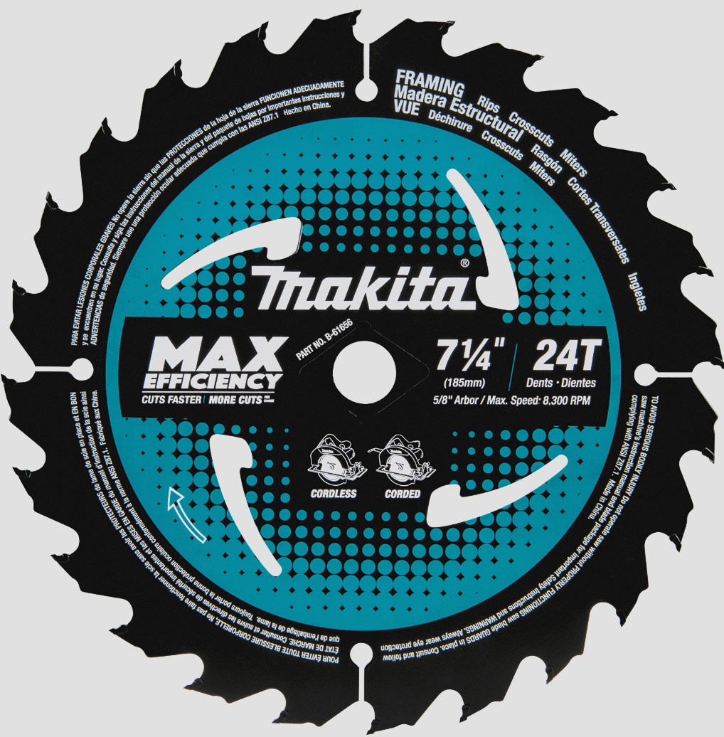 7-1/4” X 24T CARBIDE TIPPED SAW BLADE - MAKITA