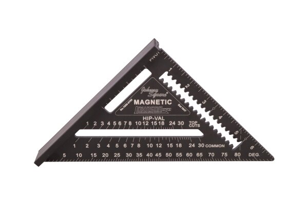 7" MAGNETIC JOHNNY SQUARE® EASY-READ™ ALUMINUM RAFTER SQUARE