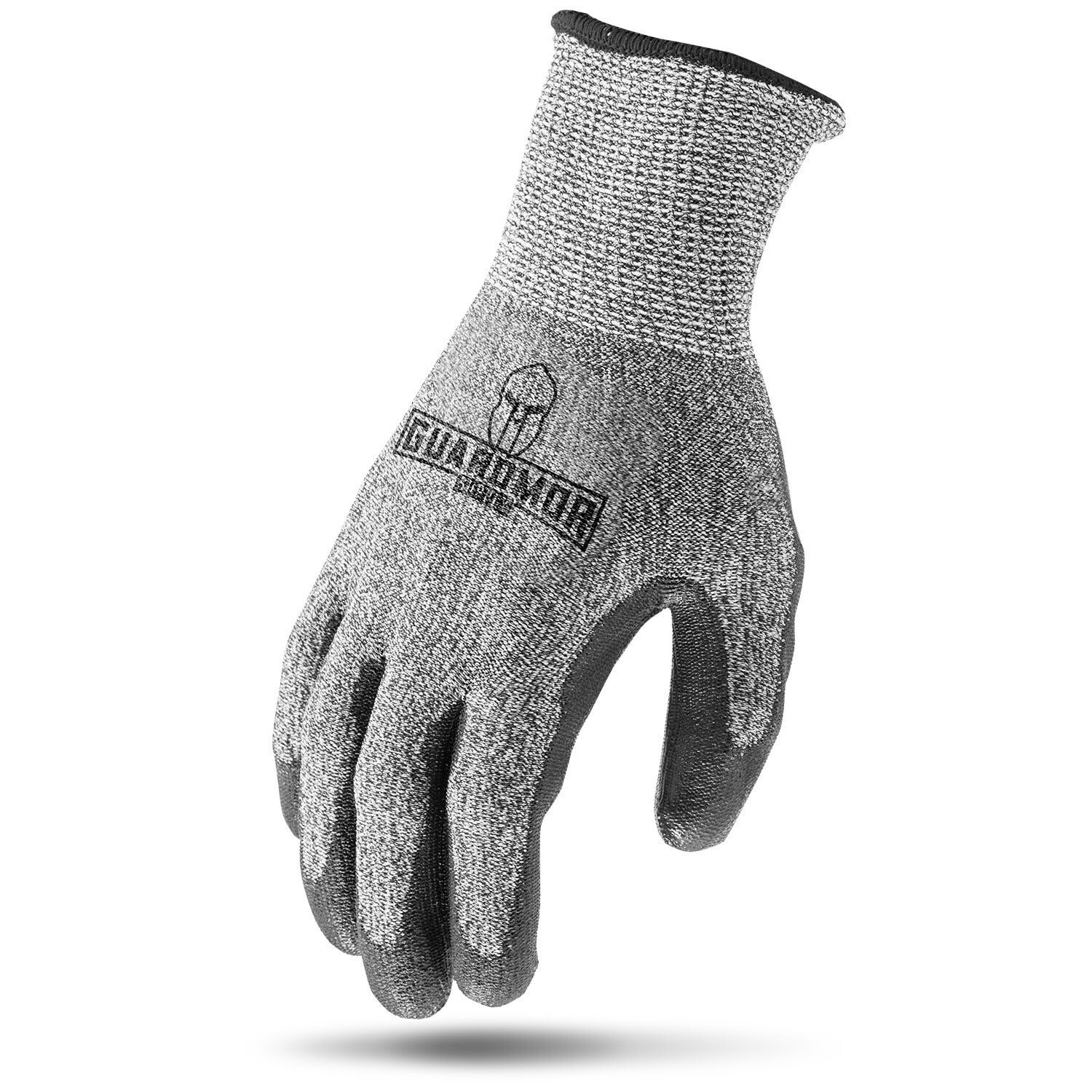 CUT RESISTANT W/PU PALM 13G GLASSFIBER KNIT GLOVE WITH PU PALM - MED