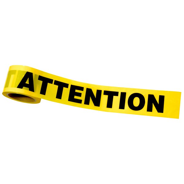 STANDARD YELLOW "ATTENTION" TAPE - 3" X 300'