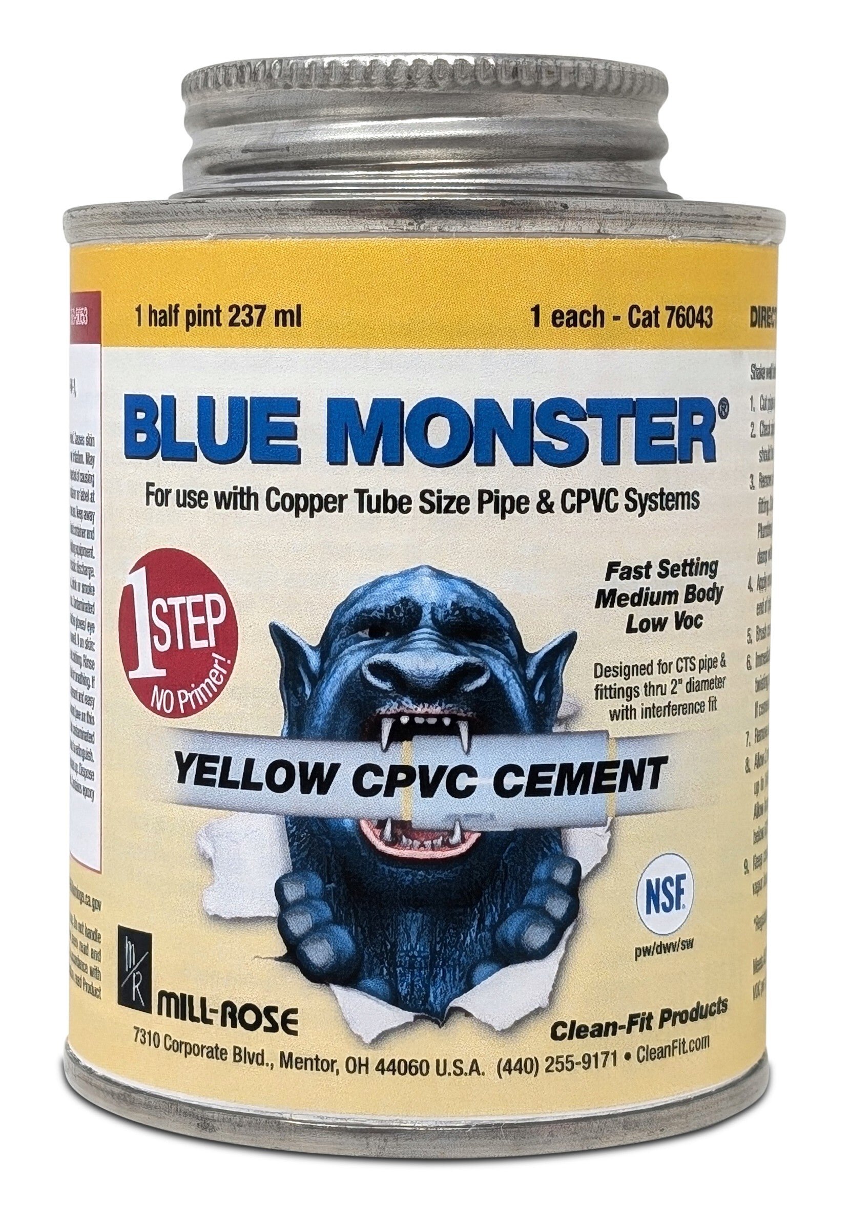 1 QUART (32 FL OZ) BLUE MONSTER CPVC CEMENT