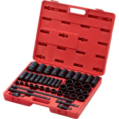 43PC - 3/8" - 1-1/2" 6 POINT - 1/2" DRIVE - SAE - MASTER SOCKET SET - SUNEX