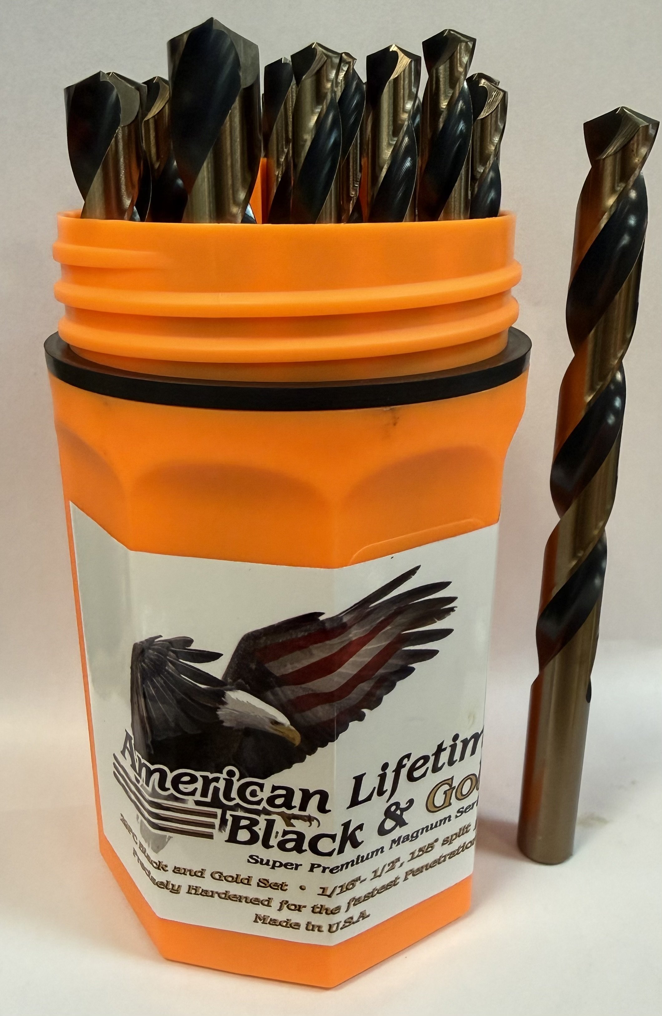 29PC BLACK AND GOLD DRILL BIT SET CARRYALL CASE - AMERCIAN LIFETIME