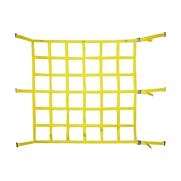 CARGO NET, WEB STYLE, ADJUSTABLE 84"-96"W X 72"H W/E-TRACK FITTINGS & 9"X10" OPENINGS