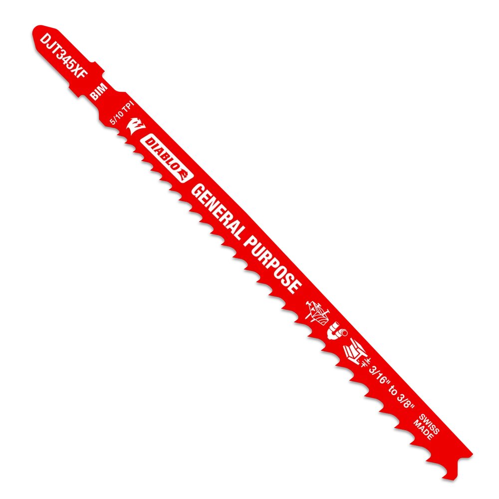 5-1/4" X 5/10TPI BI-METAL JIG SAW BLADES- GENERAL PURPOSE- 5 PACK- DIABLO