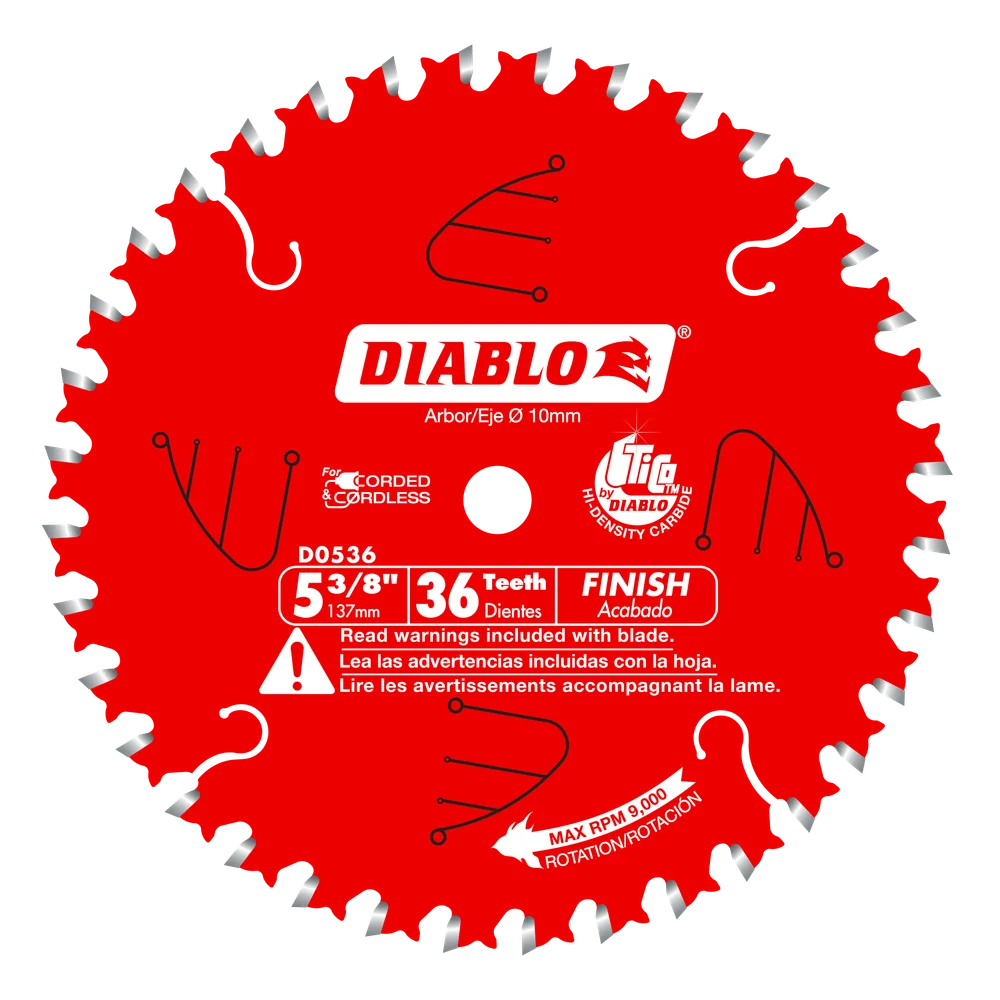 5-3/8" X 36T FINISH AND TRIM CARBIDE TIPPED BLADE - DIABLO
