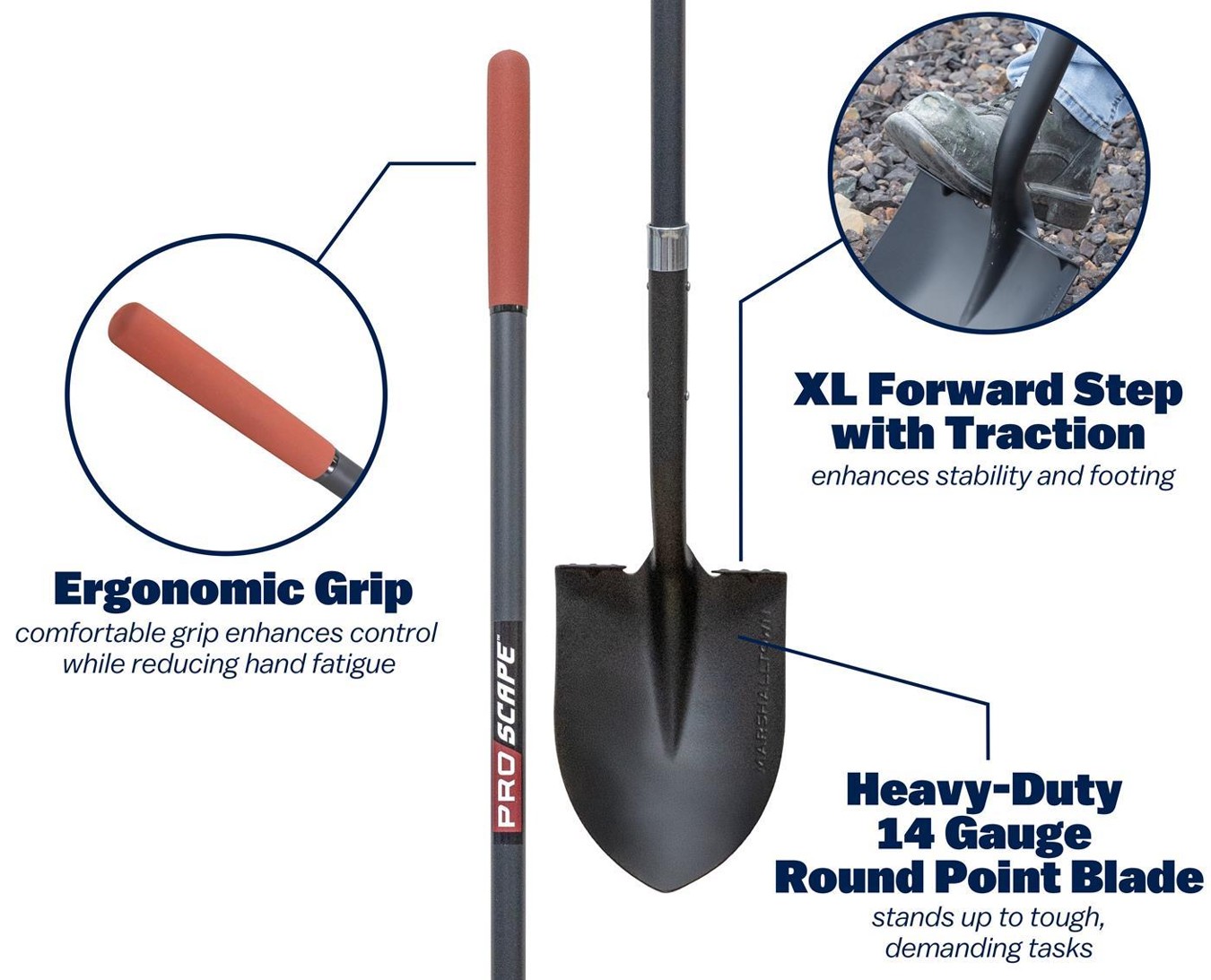 14 GUAGE 60" PROSCAPE ROUND HEAD SHOVEL - MARSHALLTOWN