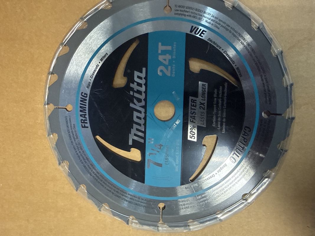 7-1/4” x 24T CARBIDE TIPPED SAW BLADE