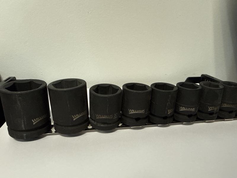 9PC - 1/2” SHALLOW IMPACT SOCKET SET 1/2”-1”  - WILLIAMS