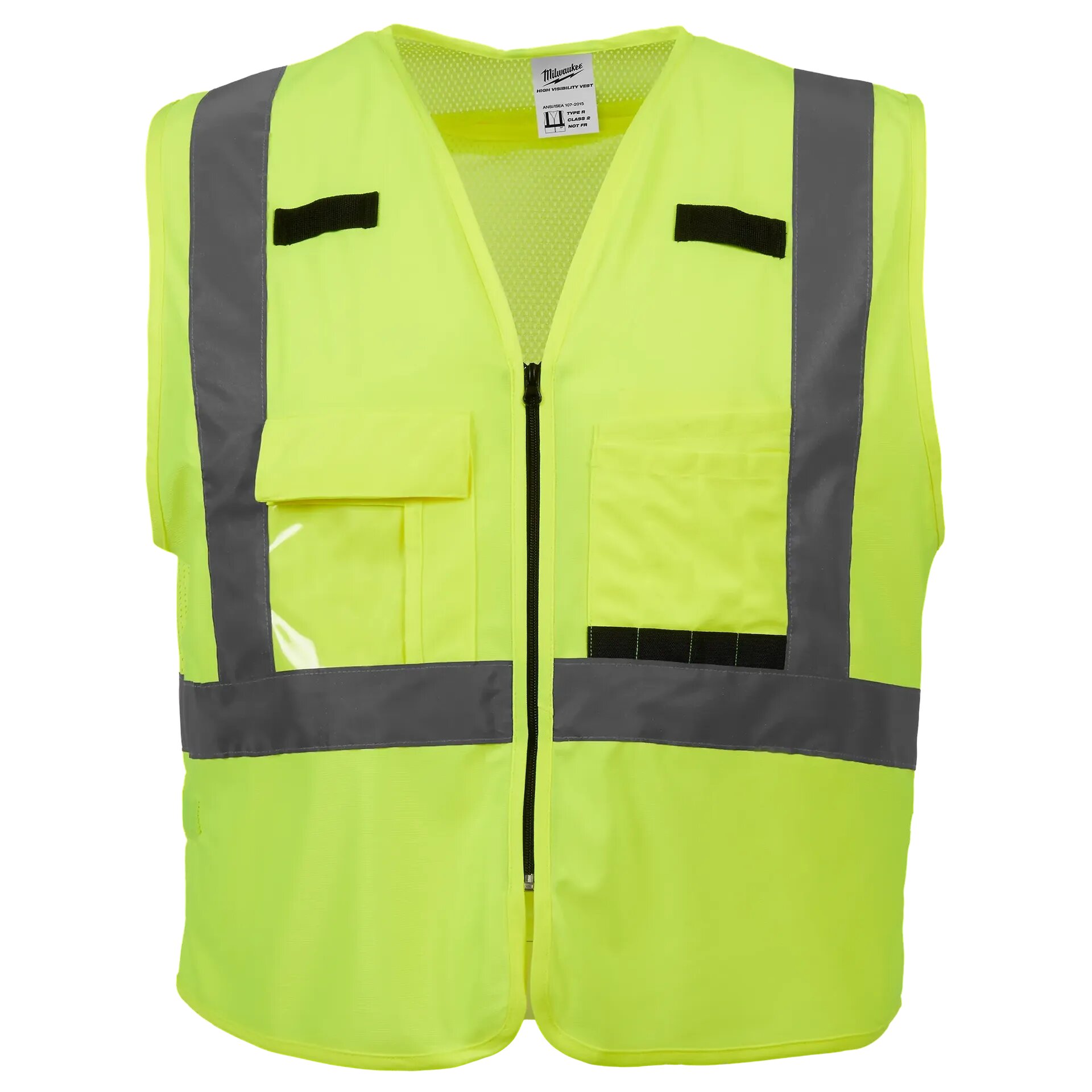 CLASS 2 SAFTEY VEST W/ ANTI- SCRATCH SAFTEY GLASSES W/ 10 POCKETS - MILWAUKEE  

 L/XL