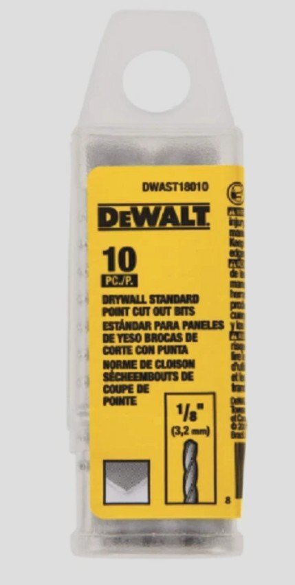 1/8I" DRYWALL STANDARD CUT OUT BIT - 10 PK - DEWALT