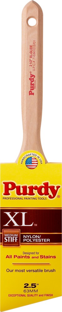PURDY 144152325 2-1/2" NYLON/POLYESTER MED STIFF XL GLIDE ANGULAR PAINT BRUSH
