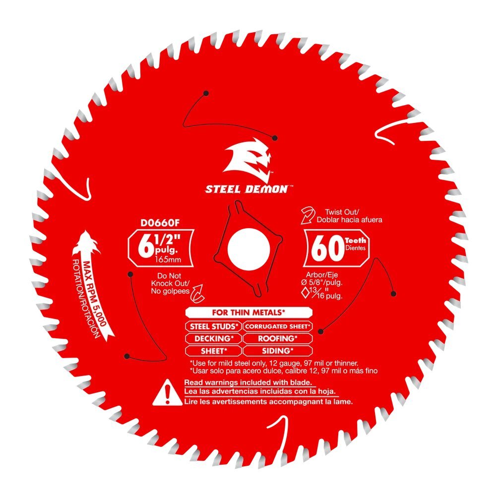 6‑1/2" X 60‑TEETH STEEL DEMON™ SAW BLADE FOR THIN METAL - DIABLO