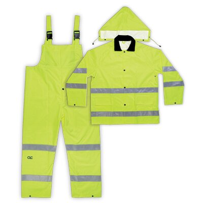 3 PIECE ANSI CLASS 3 POLYESTER RAIN SUIT - M