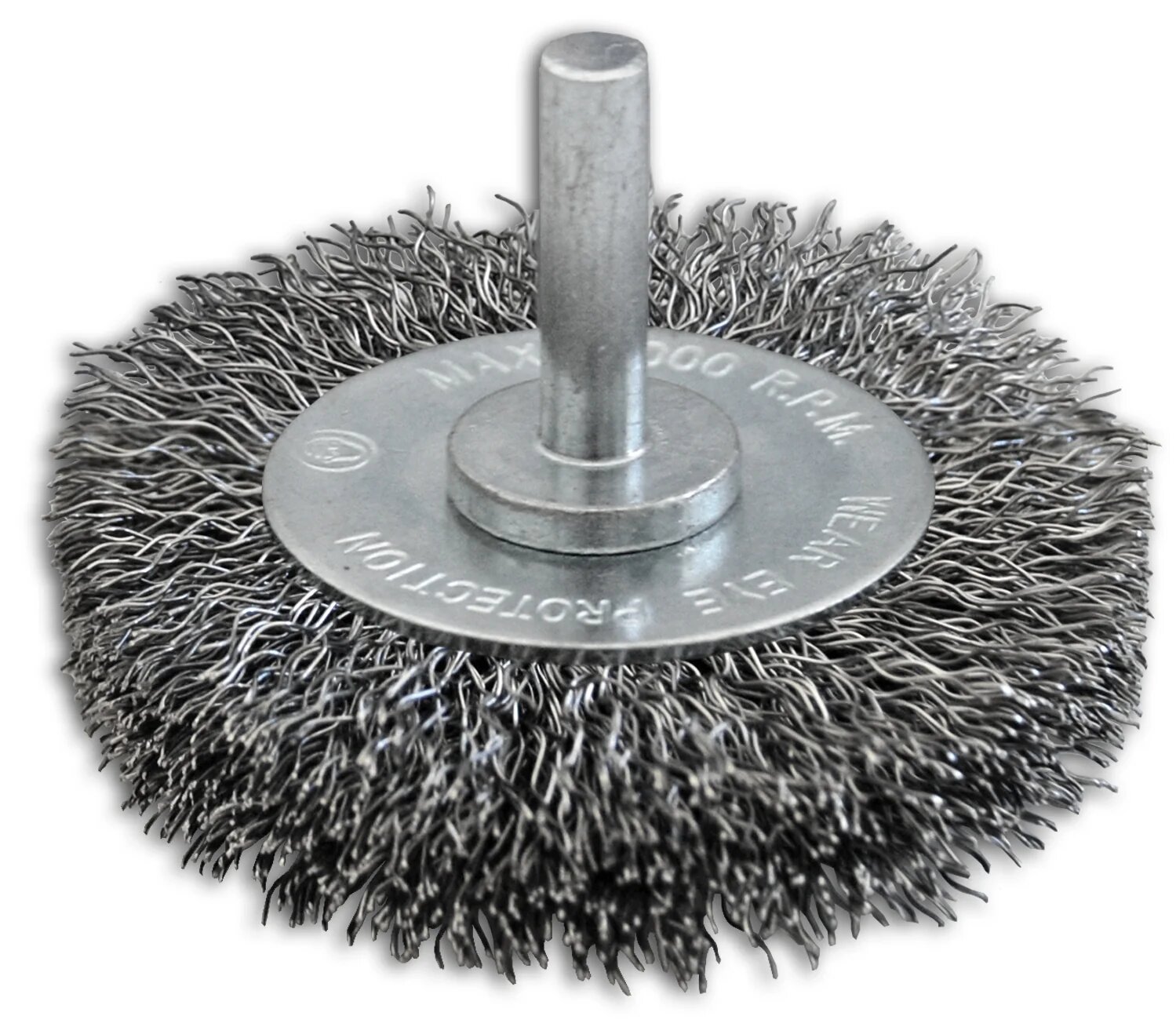 3" CRIMPED WIRE WHEEL WITH 1/4" SHANK – STAINLESS STEEL - CA