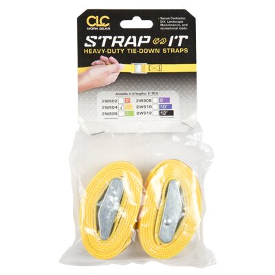 2 - 4' YELLOW WEB TIE DOWN STRAPS