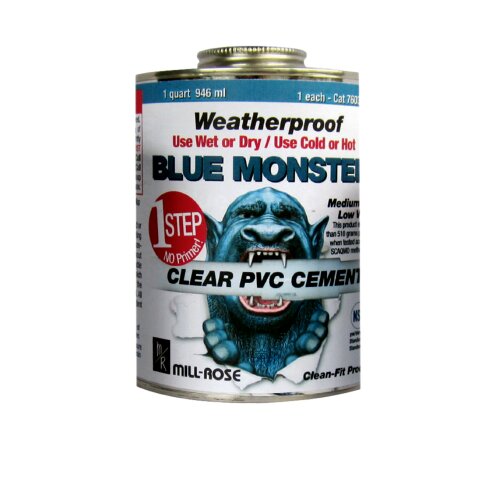 1/2 PINT (8 FL OZ) BLUE MONSTER PVC CEMENT CLEAR
