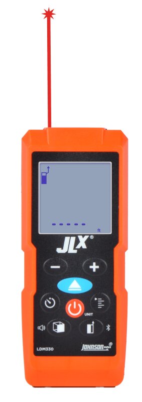JLX® 330' LASER DISTANCE METER W/ANGLE SENSOR AND BLUETOOTH®