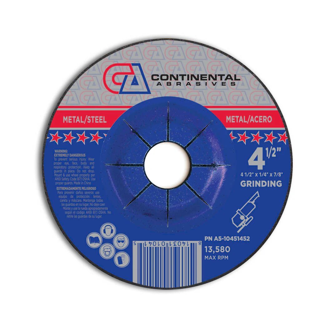 4-1/2" METAL GRINDING WHEELS - CONTINENTAL ABRASIVE