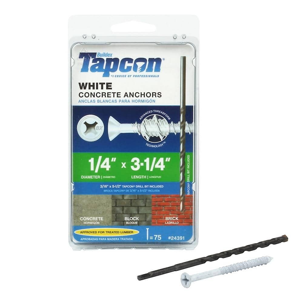 SCREW - 1/4" X 3-1/4" - PHILIPS- TAPCON SCREW- 1000 PER BOX