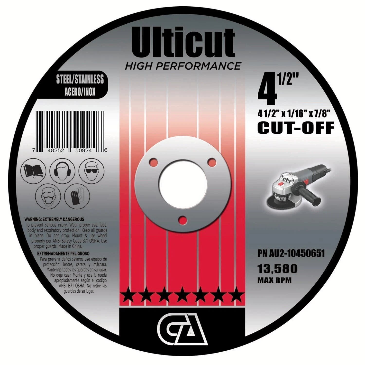 4-1/2" X 1/16 .062 X 7/8" STEEL?SS METAL CUT OFF WHEEL  - CA