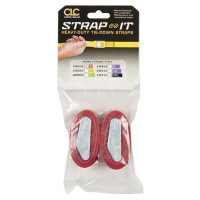2 - 2' RED WEB TIE DOWN STRAPS