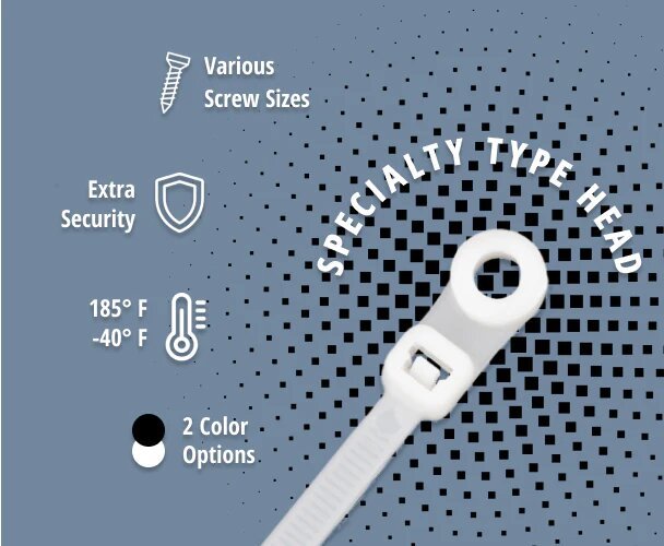 CABLE TIE - 14" WHITE SCREW MOUNT